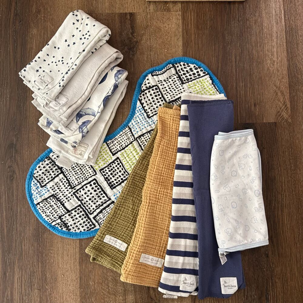 Luxury/Organic Burp Cloth Bundle, Includes 10 Pieces: Various Brands